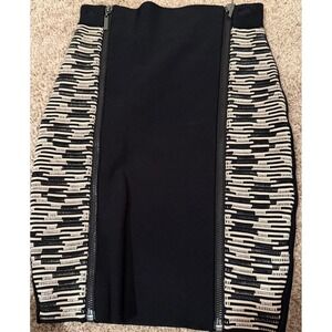 Marciano Guess Black‎ Bandage Mini Skirt Side Zip Geometric Panel Small